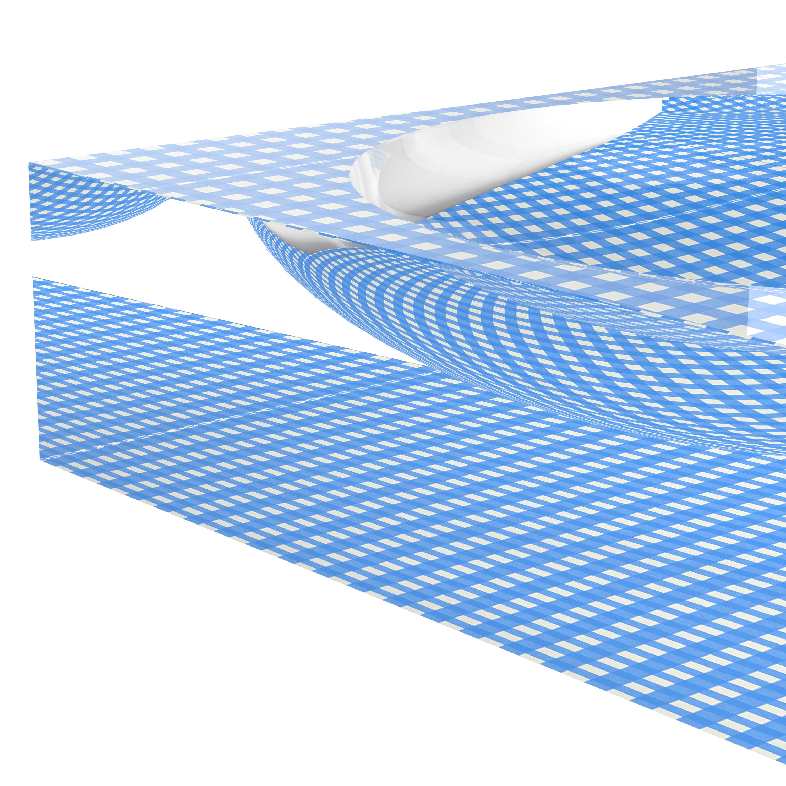 Gingham Blue Acrylic Candy Catchall Dish