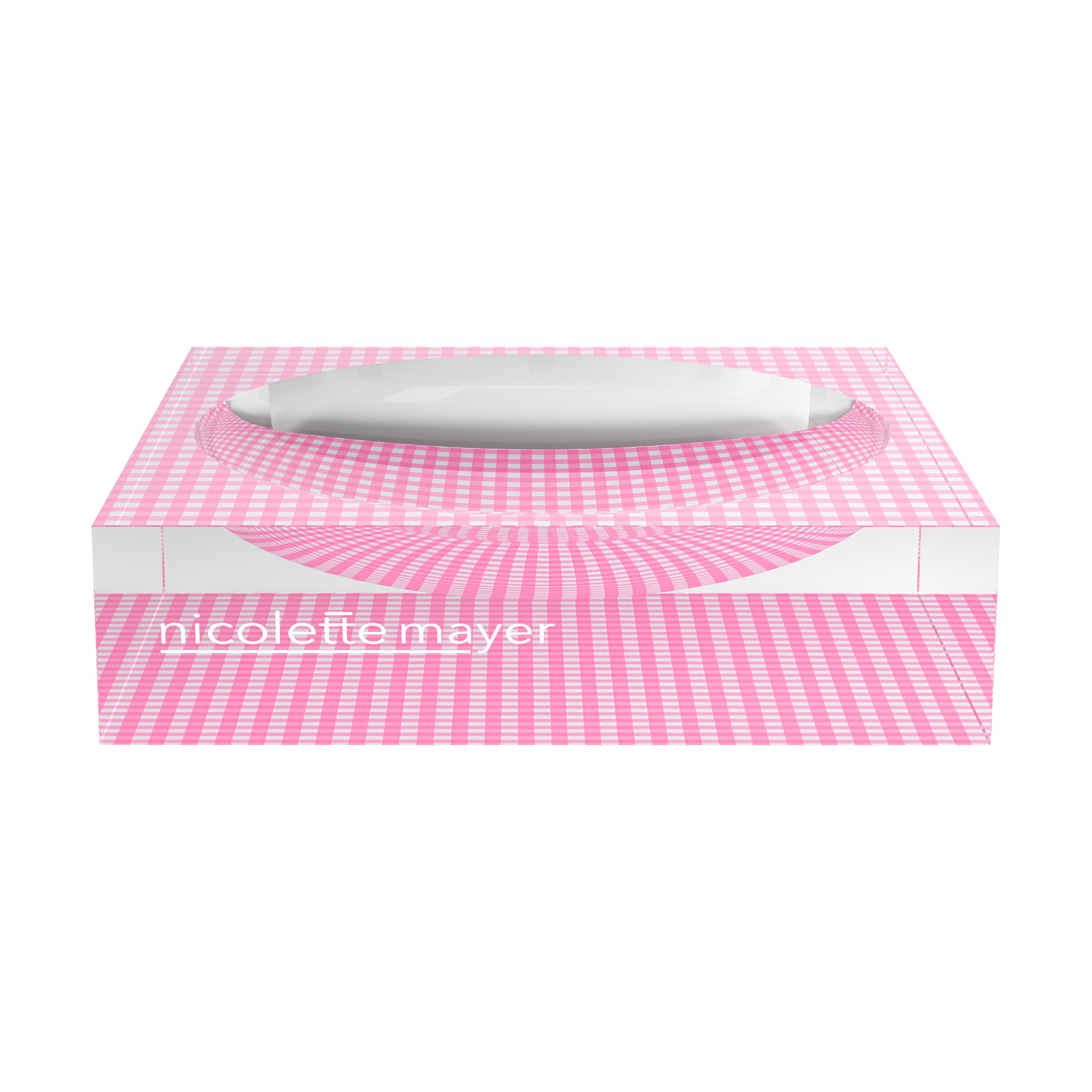Gingham Pink Acrylic Candy Catchall Dish