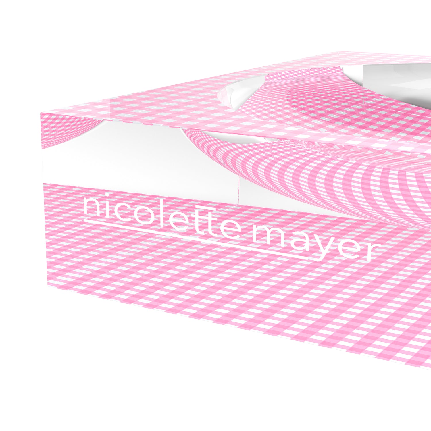 Gingham Pink Acrylic Candy Catchall Dish