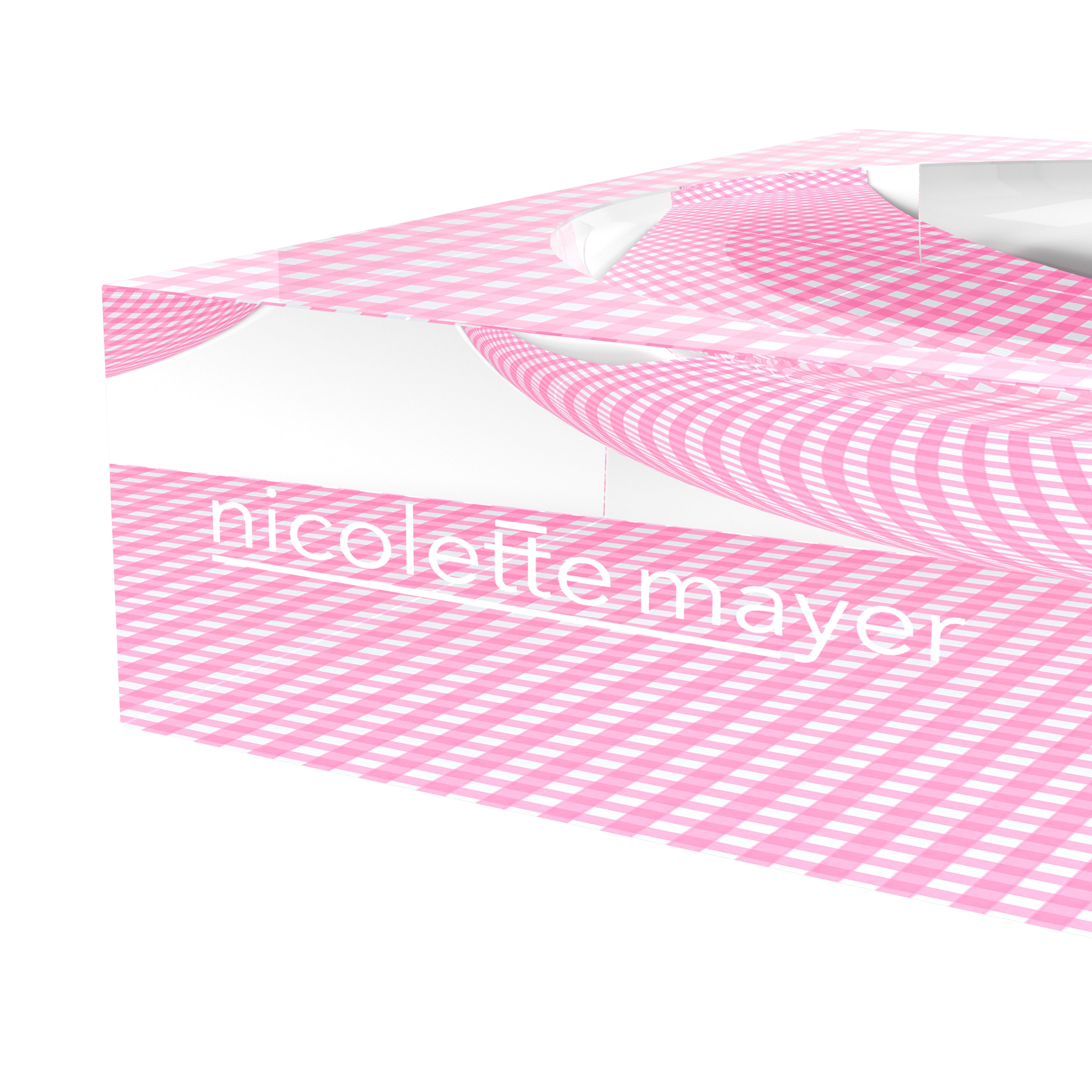 Gingham Pink Acrylic Candy Catchall Dish