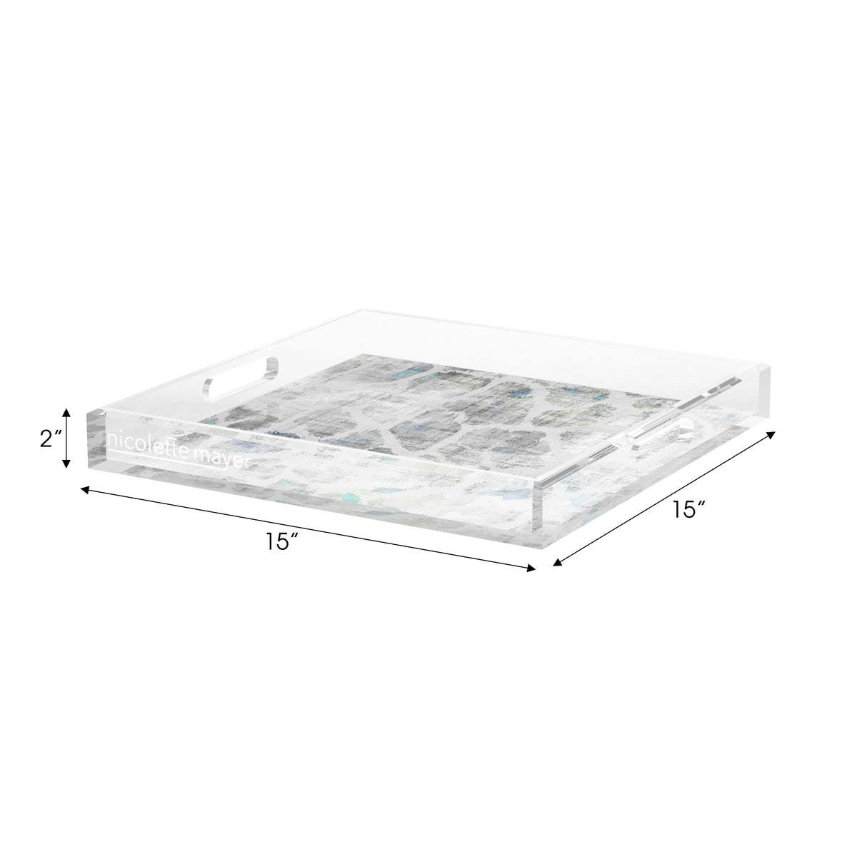 Giraffe Opulence Acrylic Decorative Tray, 15 x 15 in. by Nicolette Mayer 