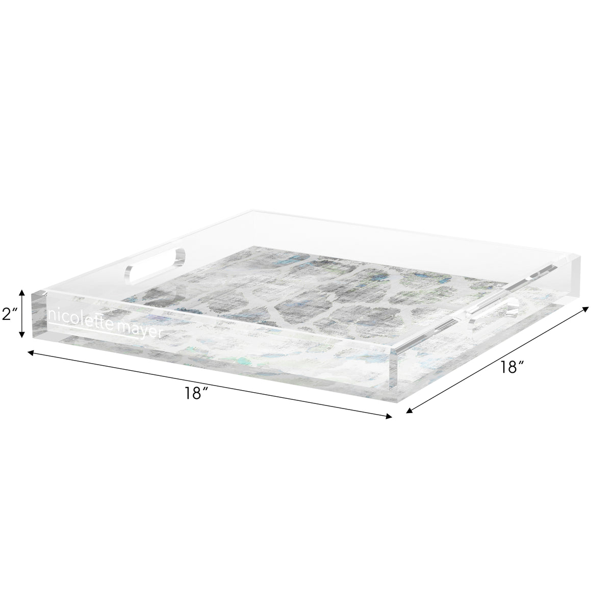 Giraffe Opulence Acrylic Decorative Tray, 18 x 18 in. by Nicolette Mayer 
