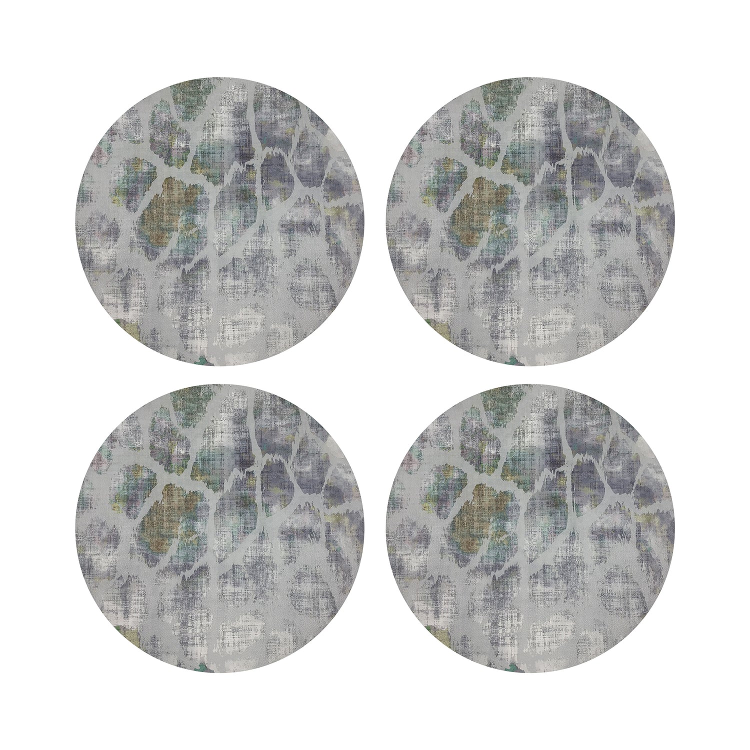 Giraffe Fall 16&quot; Round Pebble Placemats, Set of 4 - nicolettemayer.com
