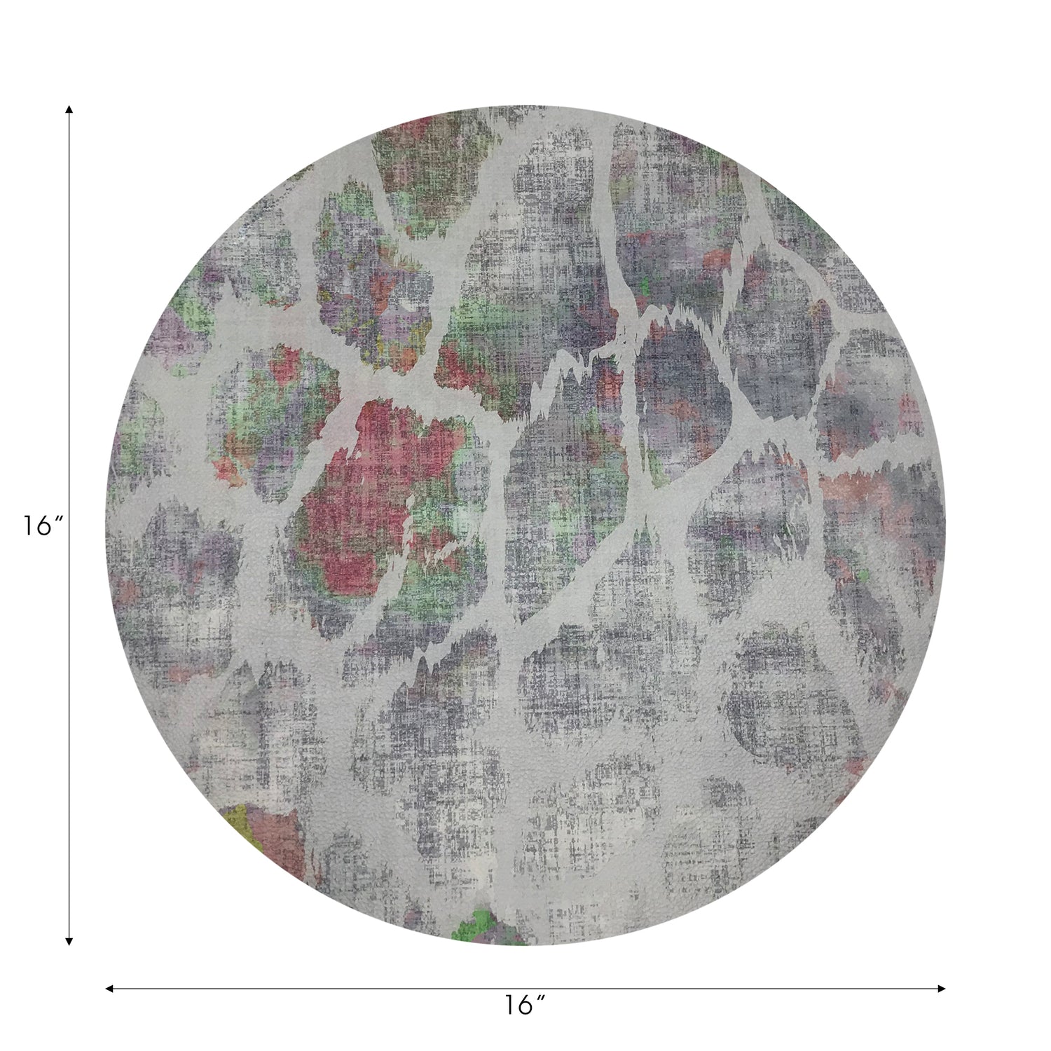 Giraffe Holiday Vegan Leather Round Pebble Placemat