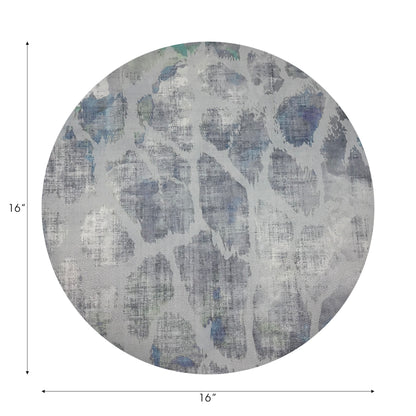 Giraffe Opulence Vegan Leather Round Pebble Placemat