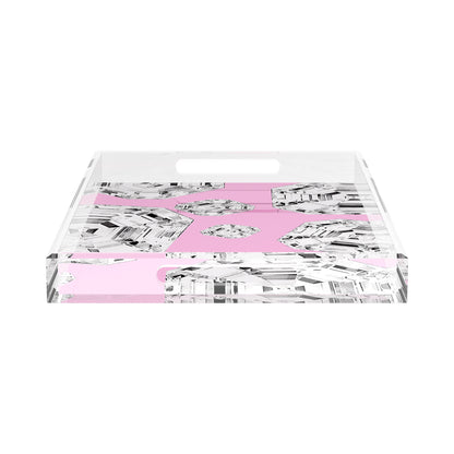 Got Rocks Gemstone Pink 22.5X14.5 Acrylic Tray - nicolettemayer.com
