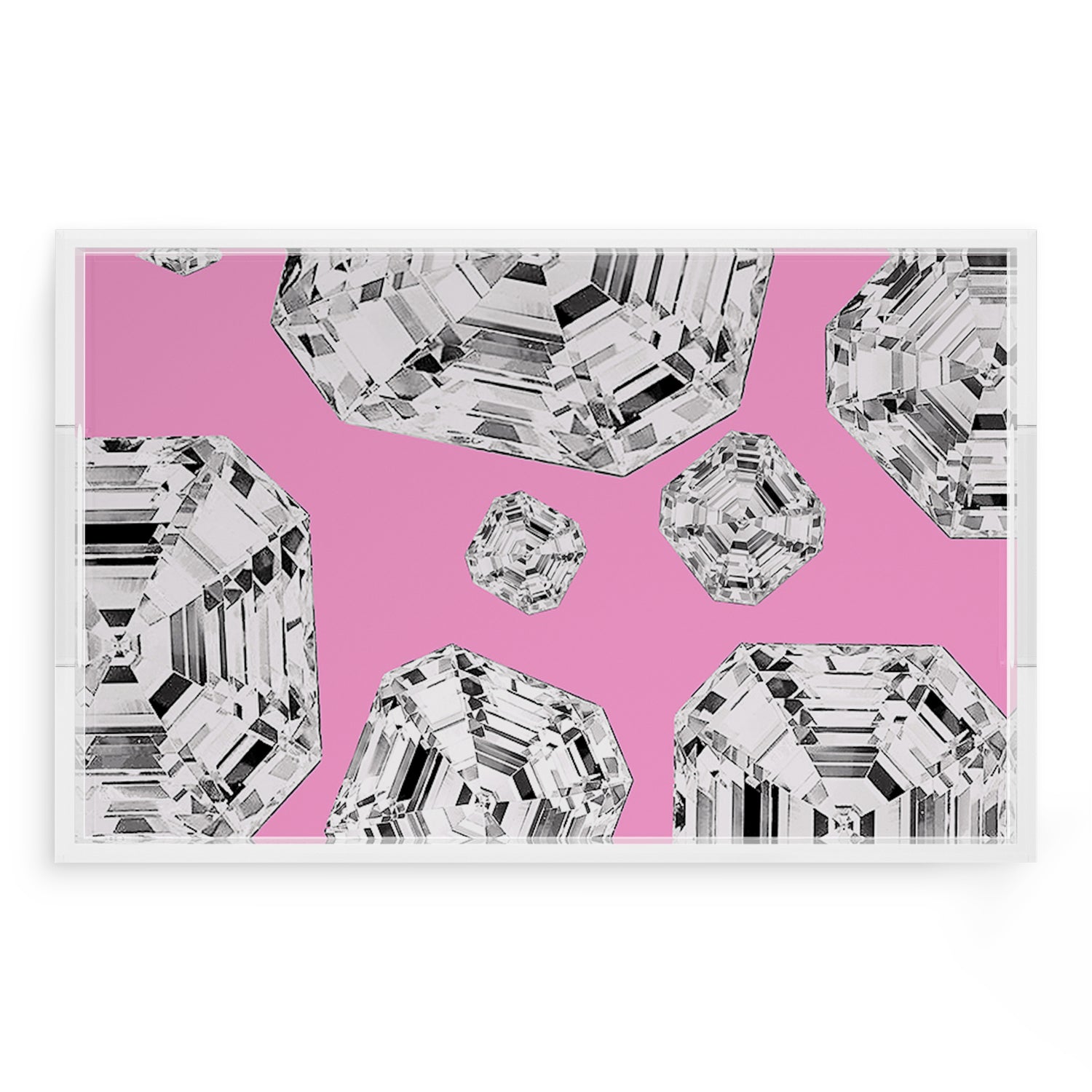 Got Rocks Gemstone Pink 22.5X14.5 Acrylic Tray - nicolettemayer.com
