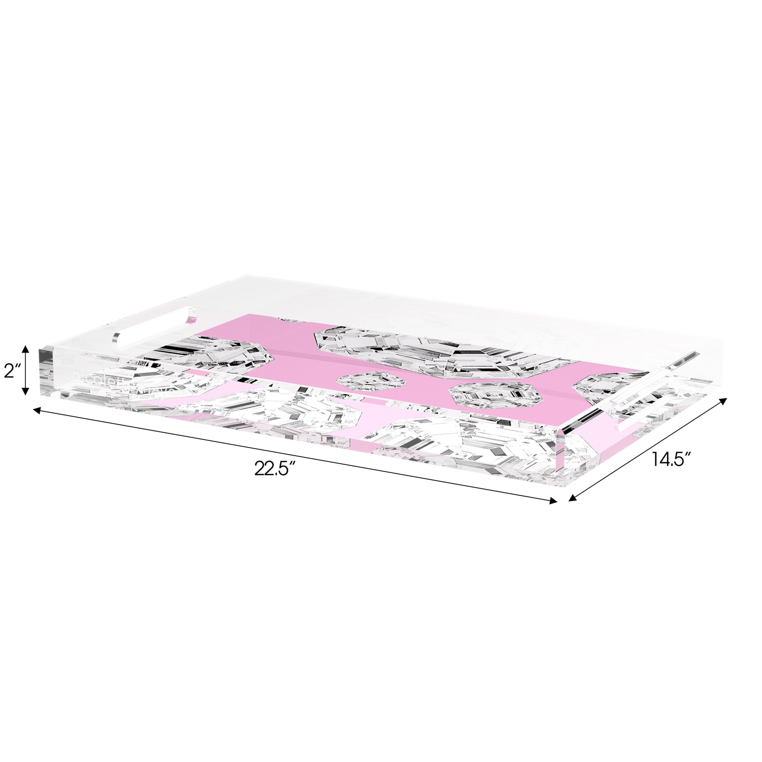 Got Rocks Gemstone Pink 22.5X14.5 Acrylic Tray - nicolettemayer.com
