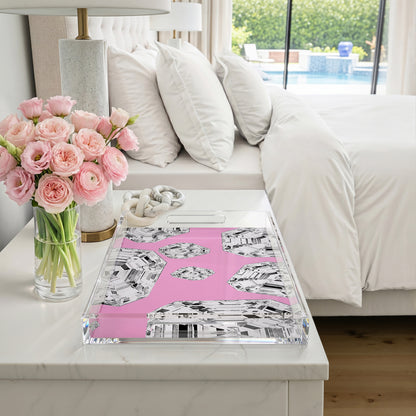 Got Rocks Gemstone Pink 22.5X14.5 Acrylic Tray - nicolettemayer.com
