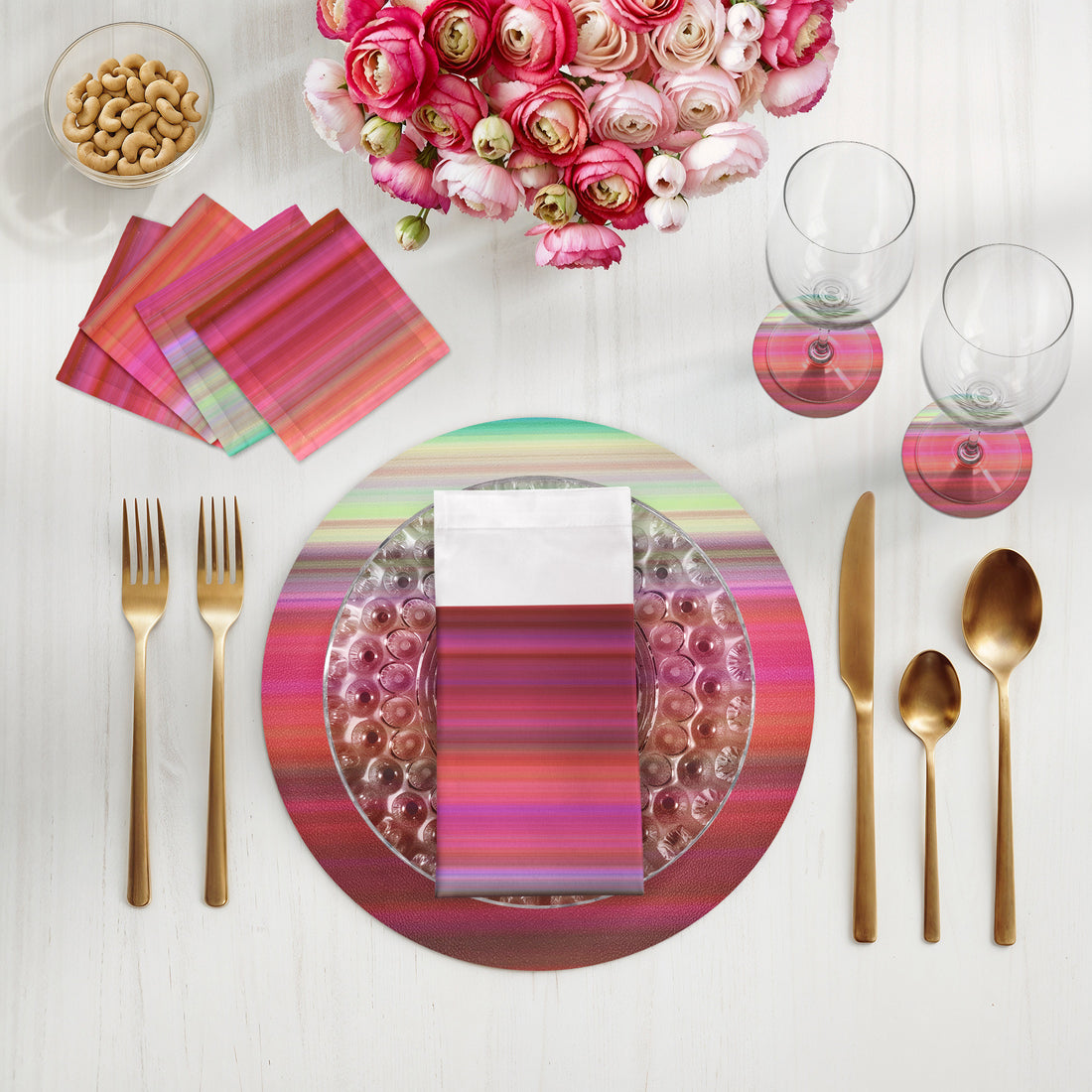 Gradient Reds Vegan Leather Round Pebble Placemat - nicolettemayer.com