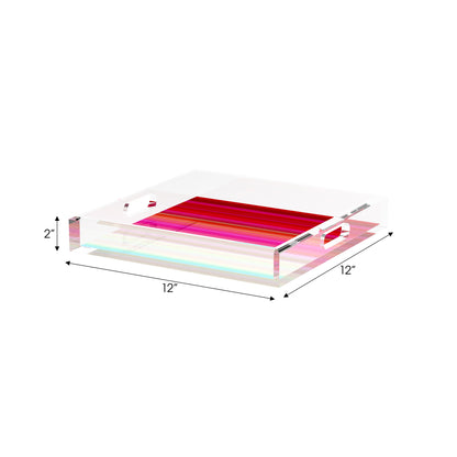 Gradient Red 12X12 Acrylic Tray - nicolettemayer.com
