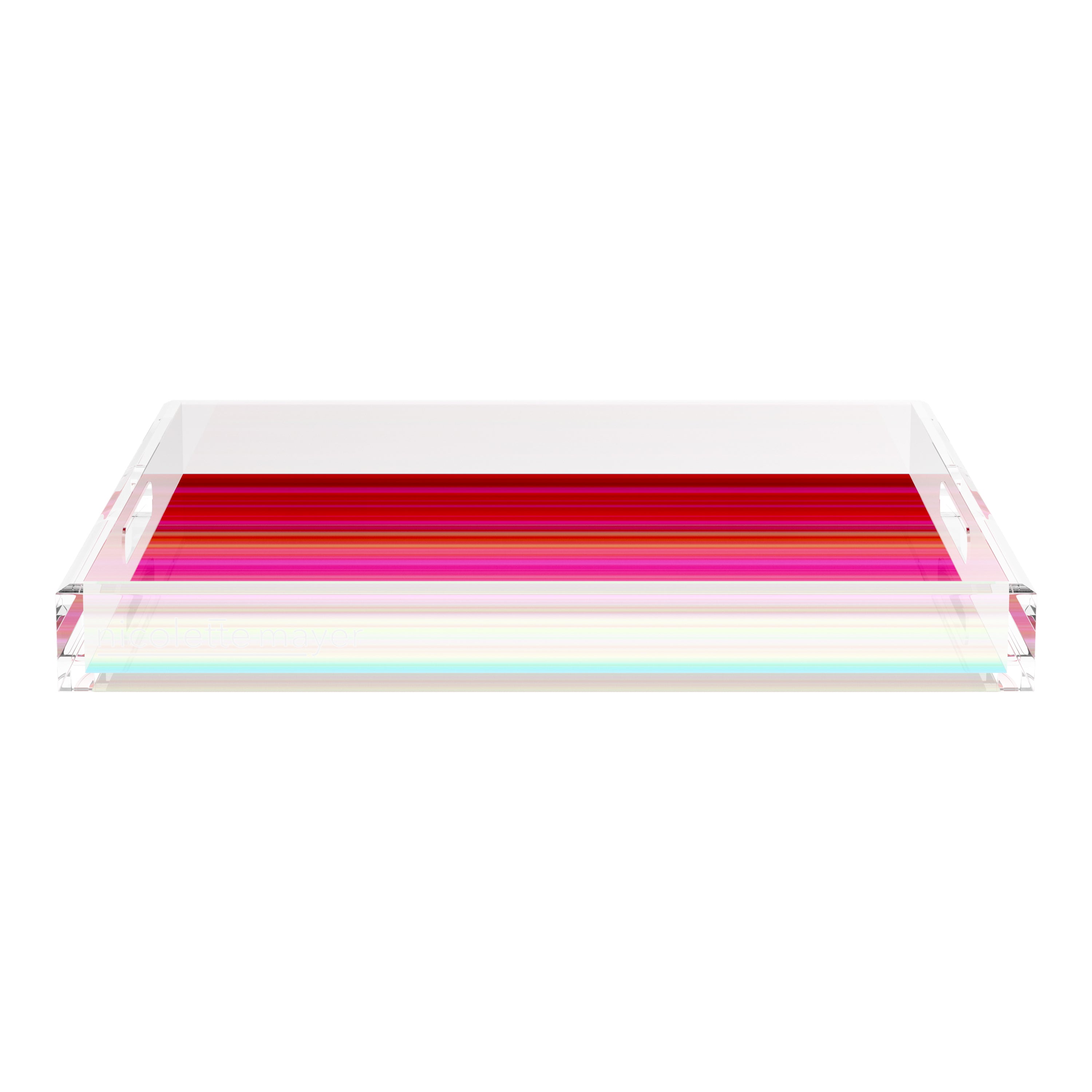 Gradient Red 18X18 Acrylic Tray - nicolettemayer.com
