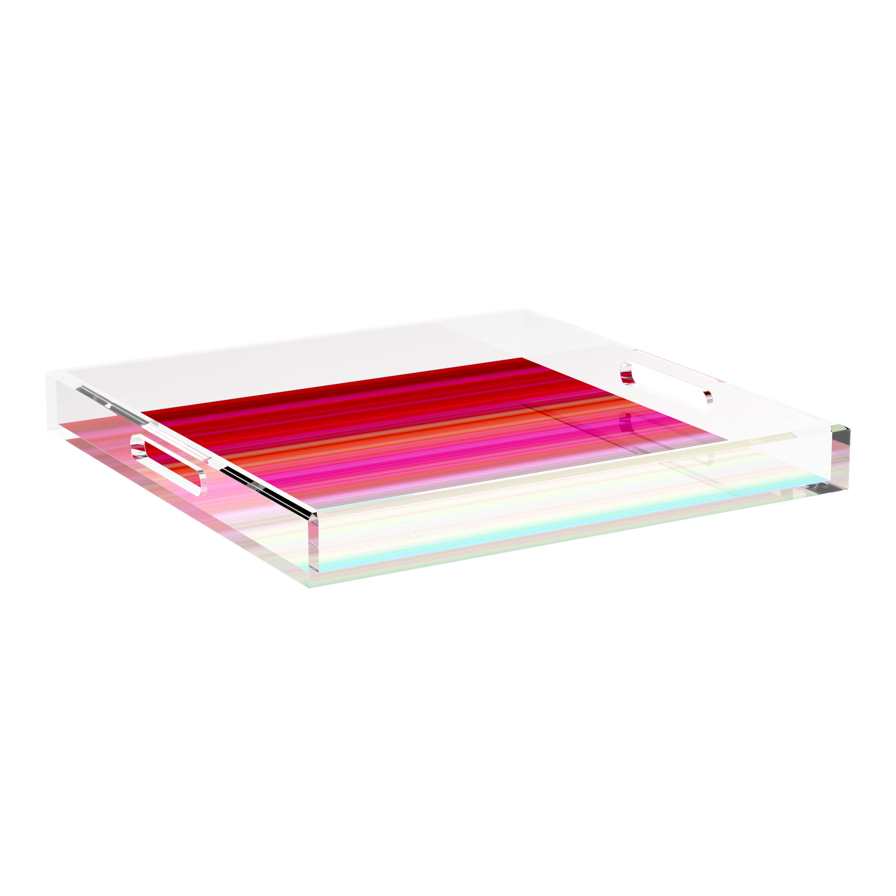 Gradient Red 18X18 Acrylic Tray - nicolettemayer.com
