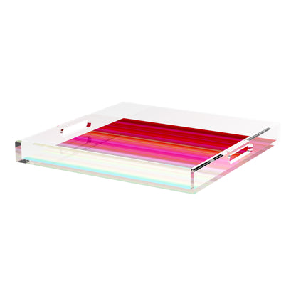Gradient Red 18X18 Acrylic Tray - nicolettemayer.com
