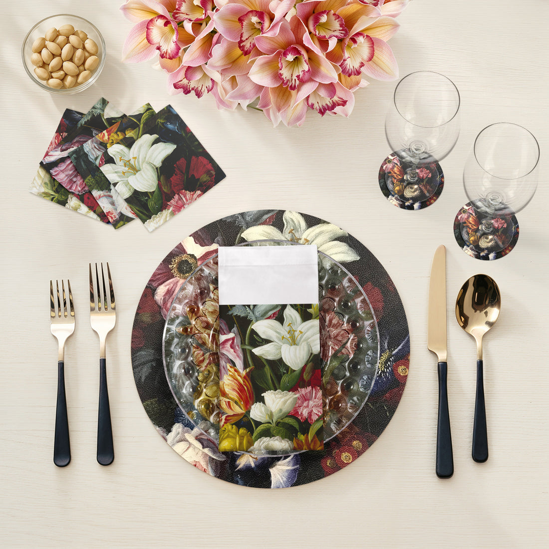 Guerlin Splender Vegan Leather Round Pebble Placemat
