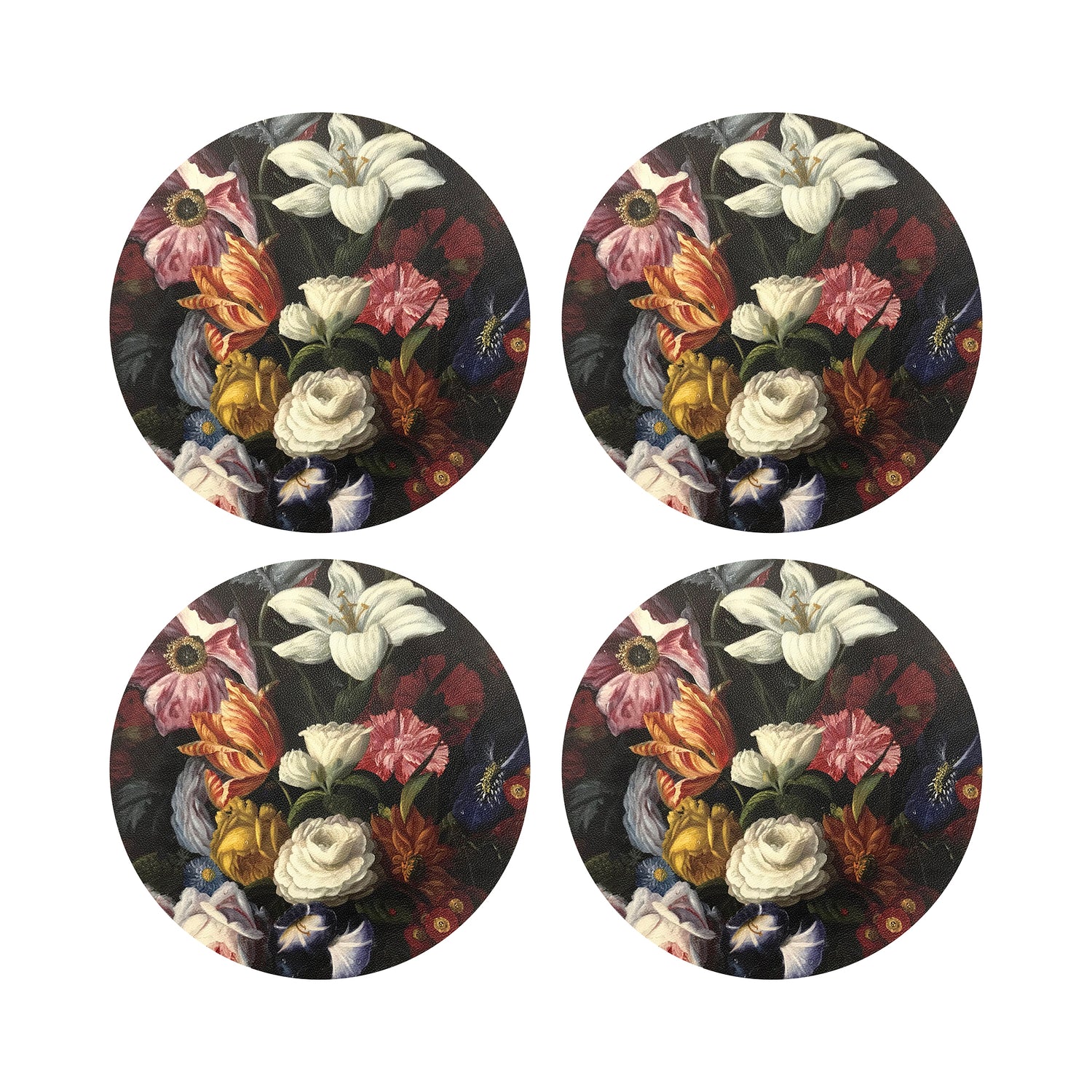 Guerlin Splender Vegan Leather Round Coasters