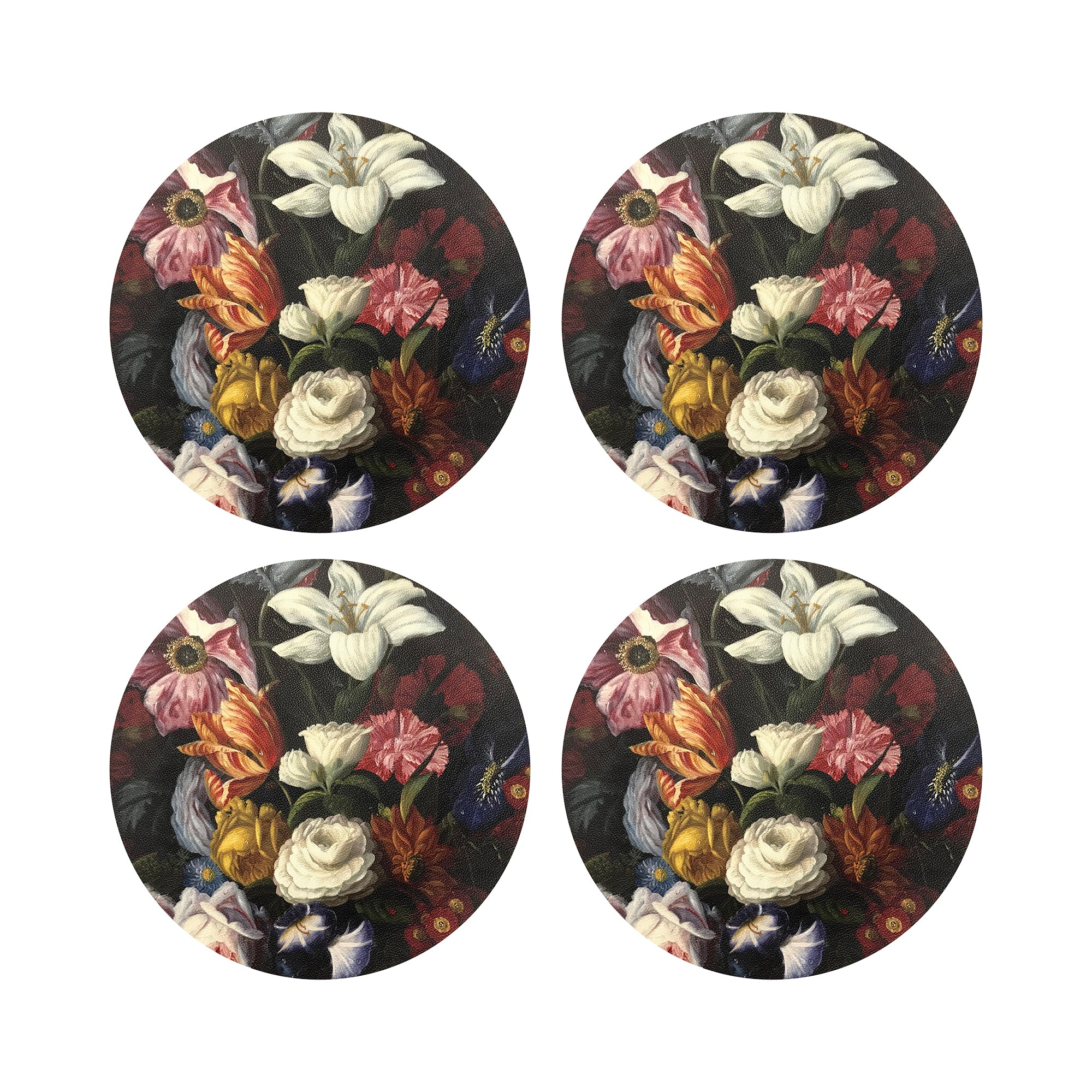 Guerlin Splender Vegan Leather Round Coasters