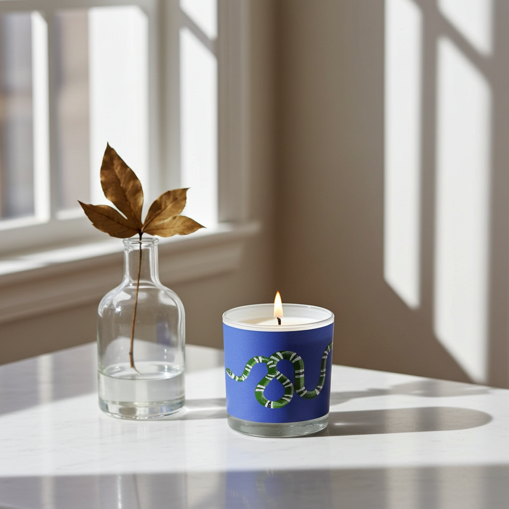 Serpent Blue Candle - nicolettemayer.com