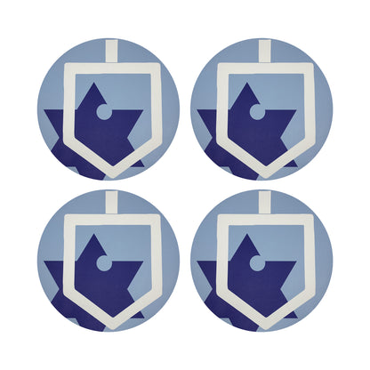 Hannukah Dreidel 16 Round Pebble Placemats, Set Of 4 - nicolettemayer.com