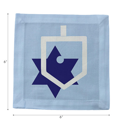 Dreidel Cotton Sateen Cocktail Napkins