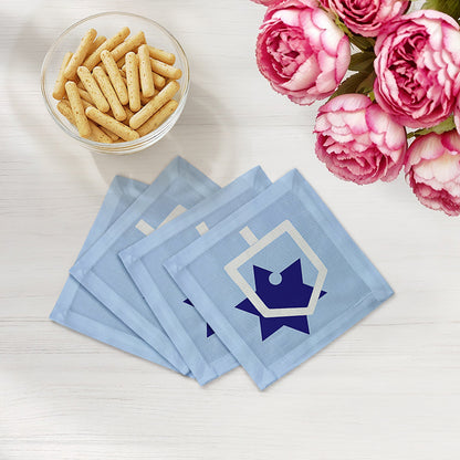 Dreidel 6X6" Hemstitch Cocktail Napkins, Set Of 4 - nicolettemayer.com