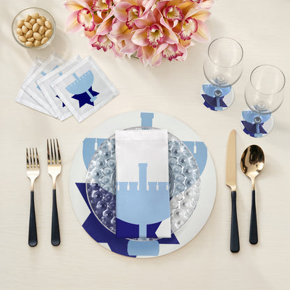 Hanukkah Menorah Cotton Sateen Dinner Napkins - nicolettemayer.com
