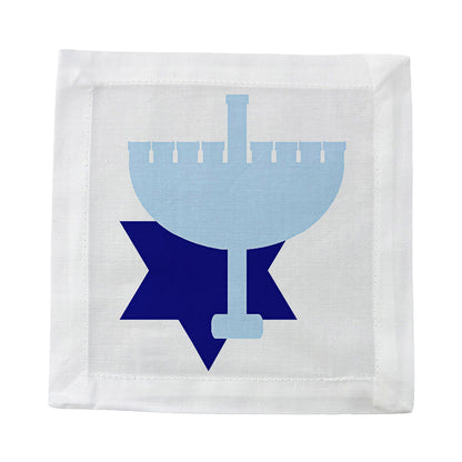 Menorah Cotton Sateen Cocktail Napkins