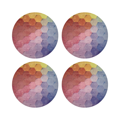 Hex Red Orange Blue 16&quot; Round Pebble Placemats, Set of 4 - nicolettemayer.com
