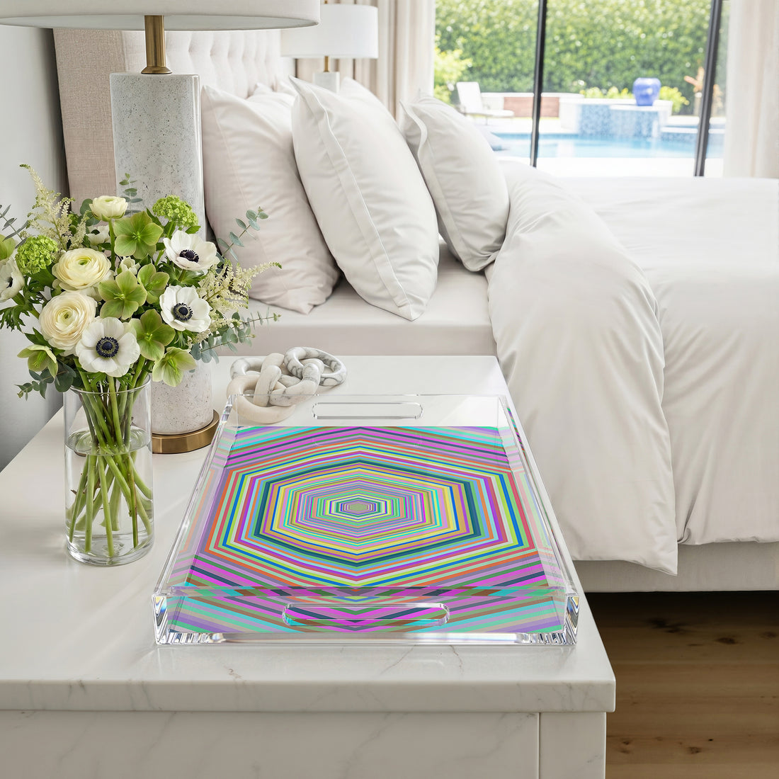 Hex Dylan 22.5X14.5 Acrylic Tray - nicolettemayer.com
