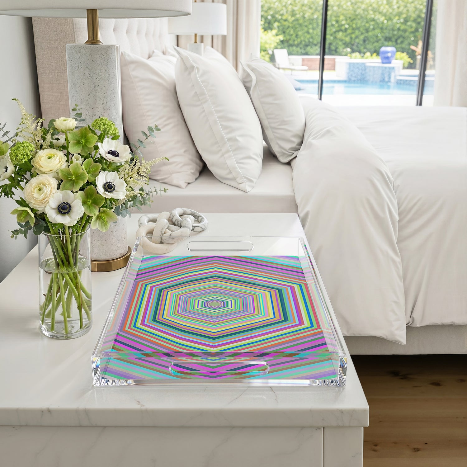 Hex Dylan 22.5X14.5 Acrylic Tray - nicolettemayer.com
