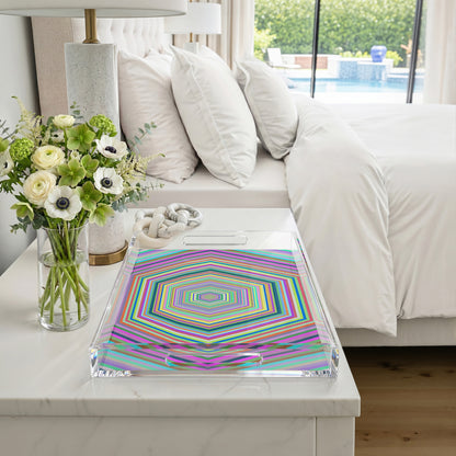 Hex Dylan 22.5X14.5 Acrylic Tray - nicolettemayer.com
