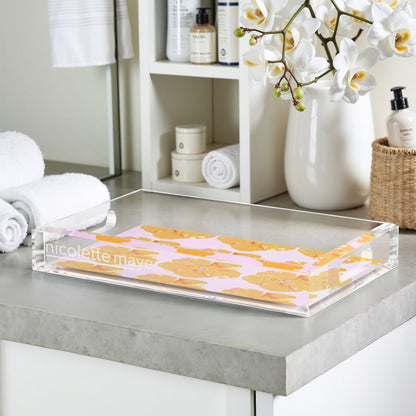 Hibiscus Lilac 12.5X7.75 Acrylic Tray - nicolettemayer.com
