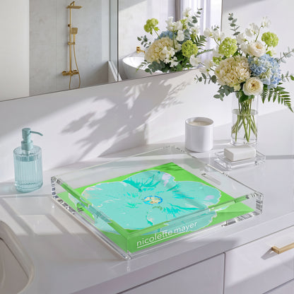Hibiscus Colony 12X12 Acrylic Tray - nicolettemayer.com
