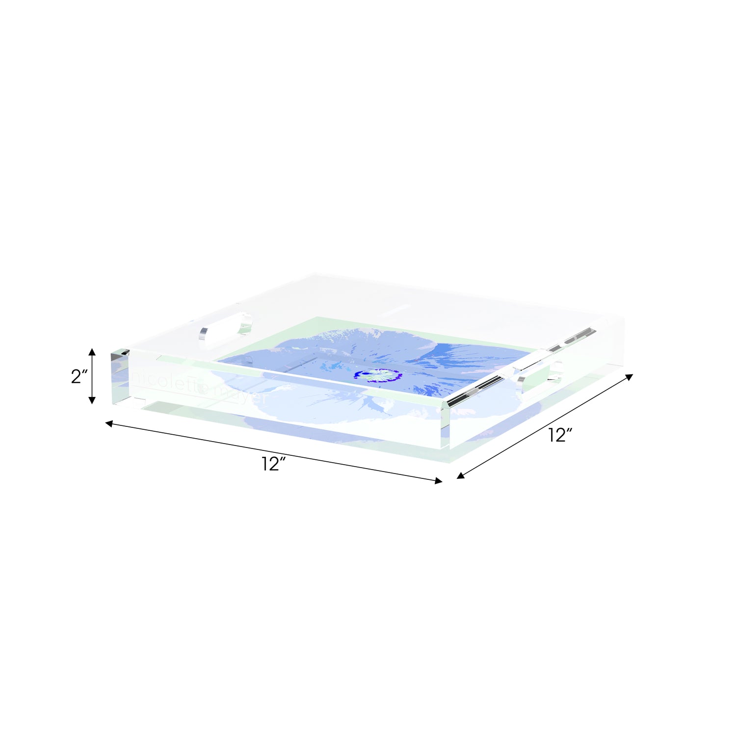 Hibiscus Clematis 12X12 Acrylic Tray - nicolettemayer.com
