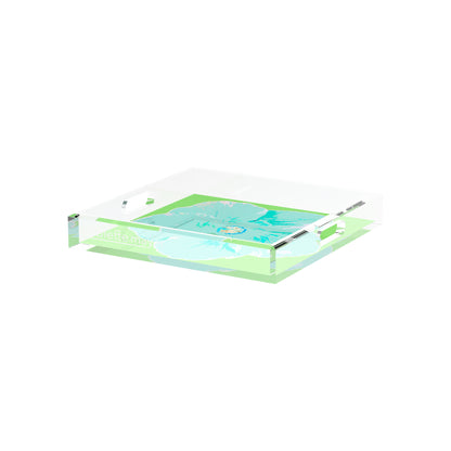 Hibiscus Colony 12X12 Acrylic Tray - nicolettemayer.com
