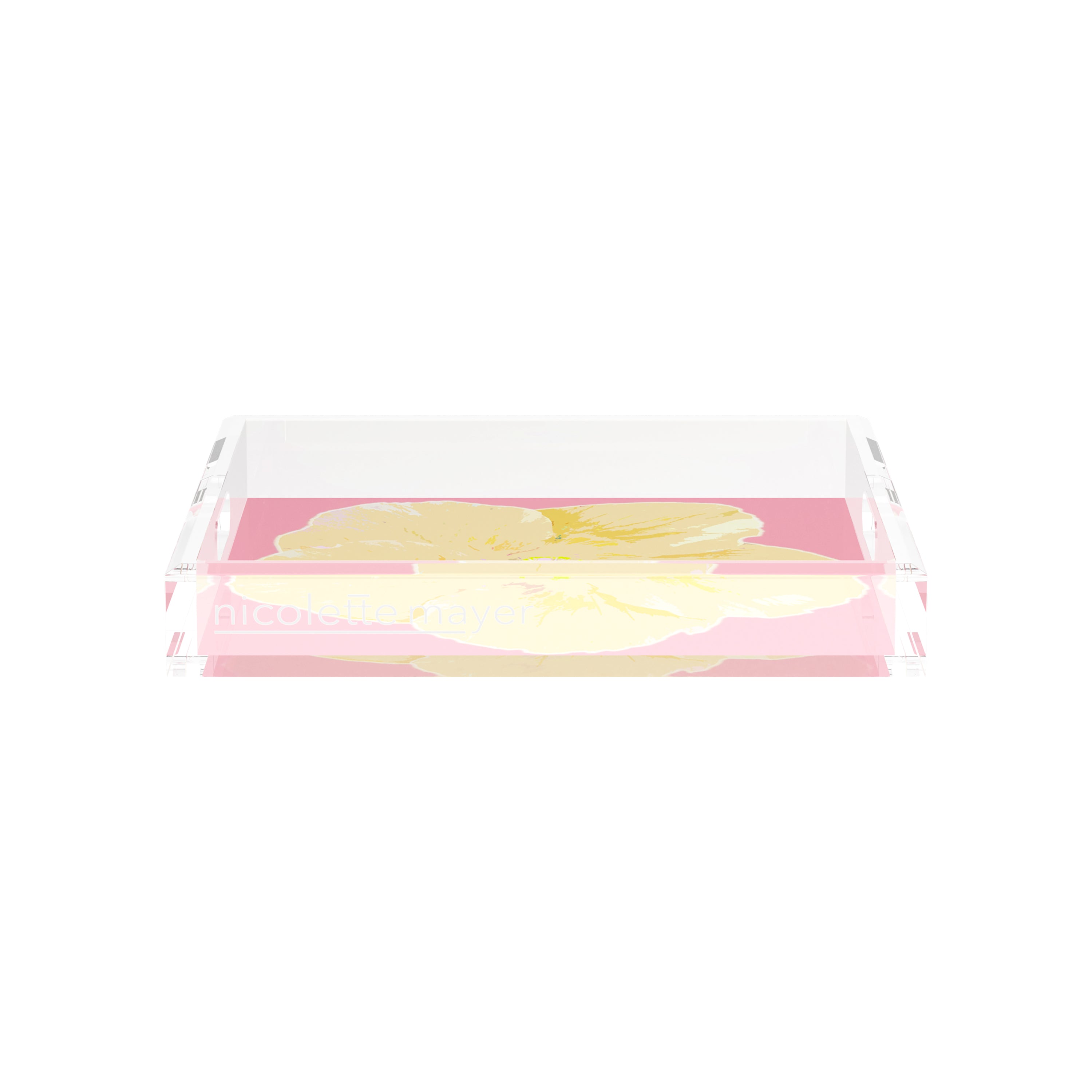 Hibiscus Pink 12X12 Acrylic Tray - nicolettemayer.com
