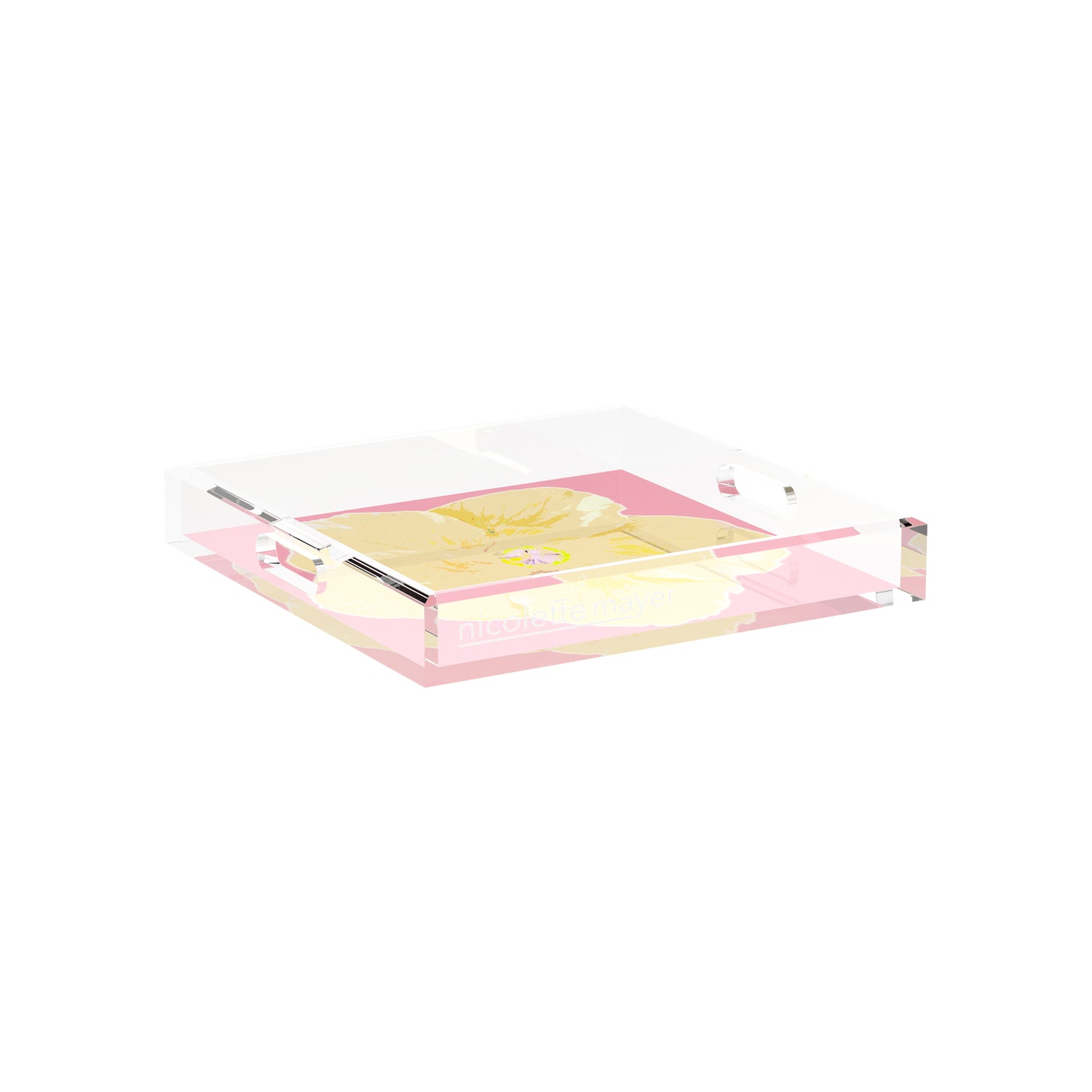 Hibiscus Pink 12X12 Acrylic Tray - nicolettemayer.com
