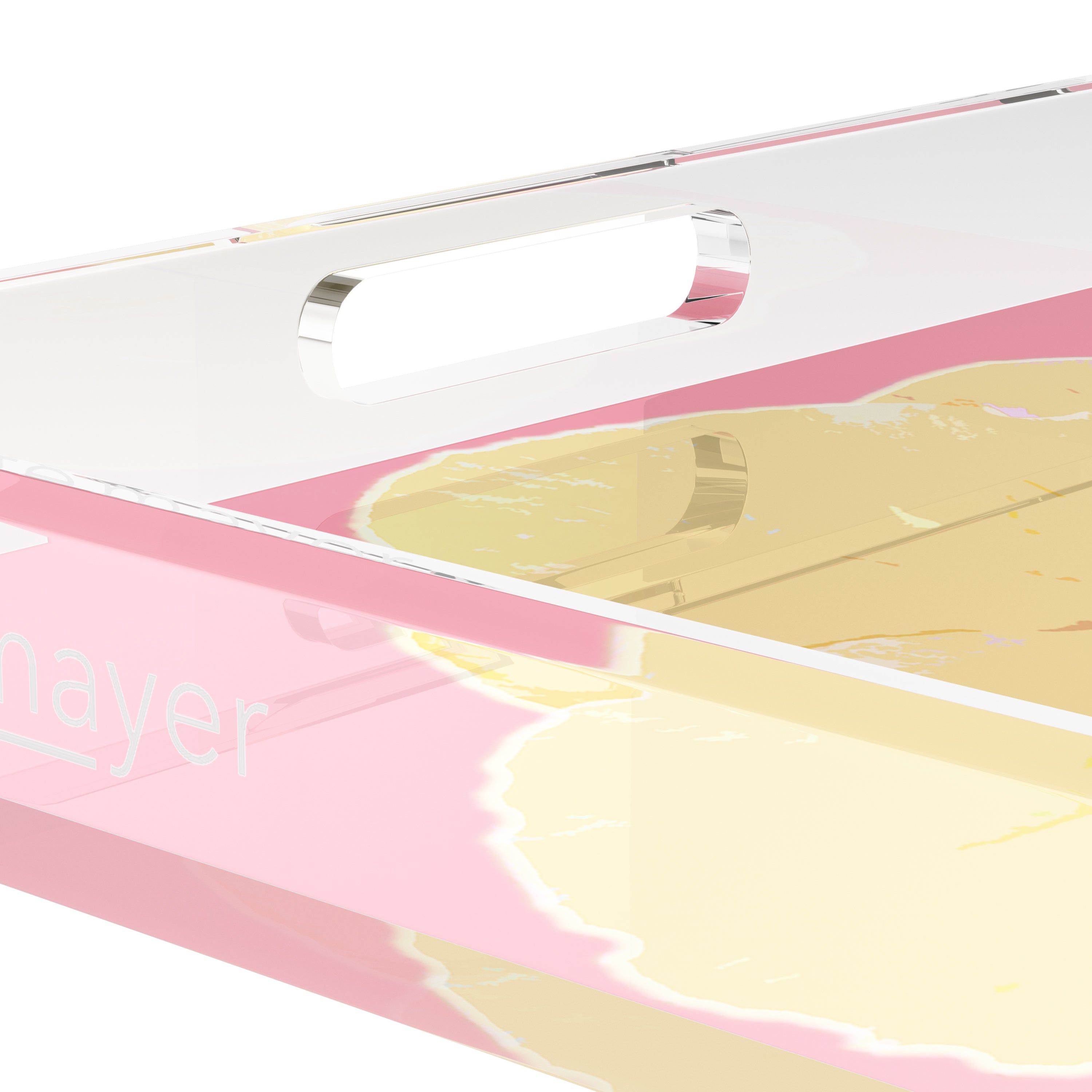 Hibiscus Pink 12X12 Acrylic Tray - nicolettemayer.com
