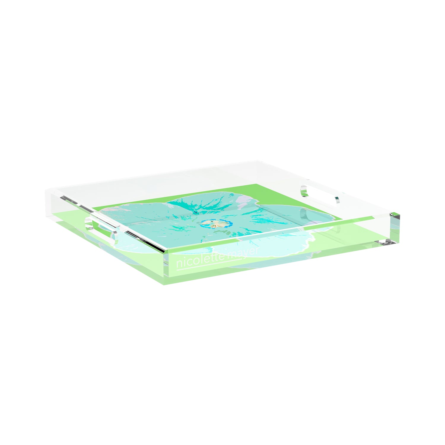 Hibiscus Colony 15X15 Acrylic Tray - nicolettemayer.com
