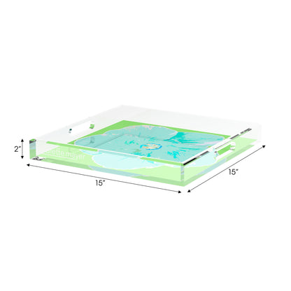 Hibiscus Colony 15X15 Acrylic Tray - nicolettemayer.com
