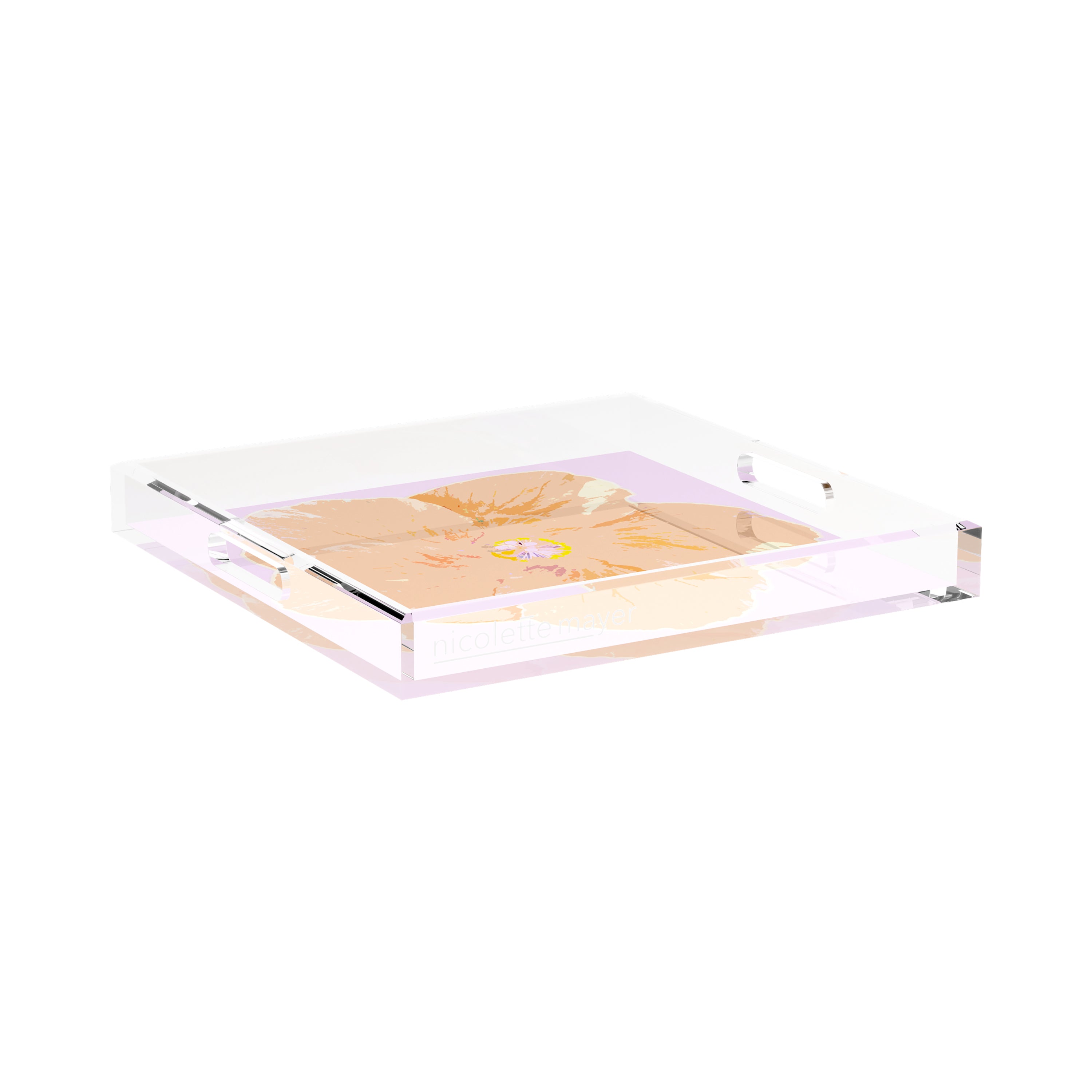 Hibiscus Lilac 15X15 Acrylic Tray - nicolettemayer.com
