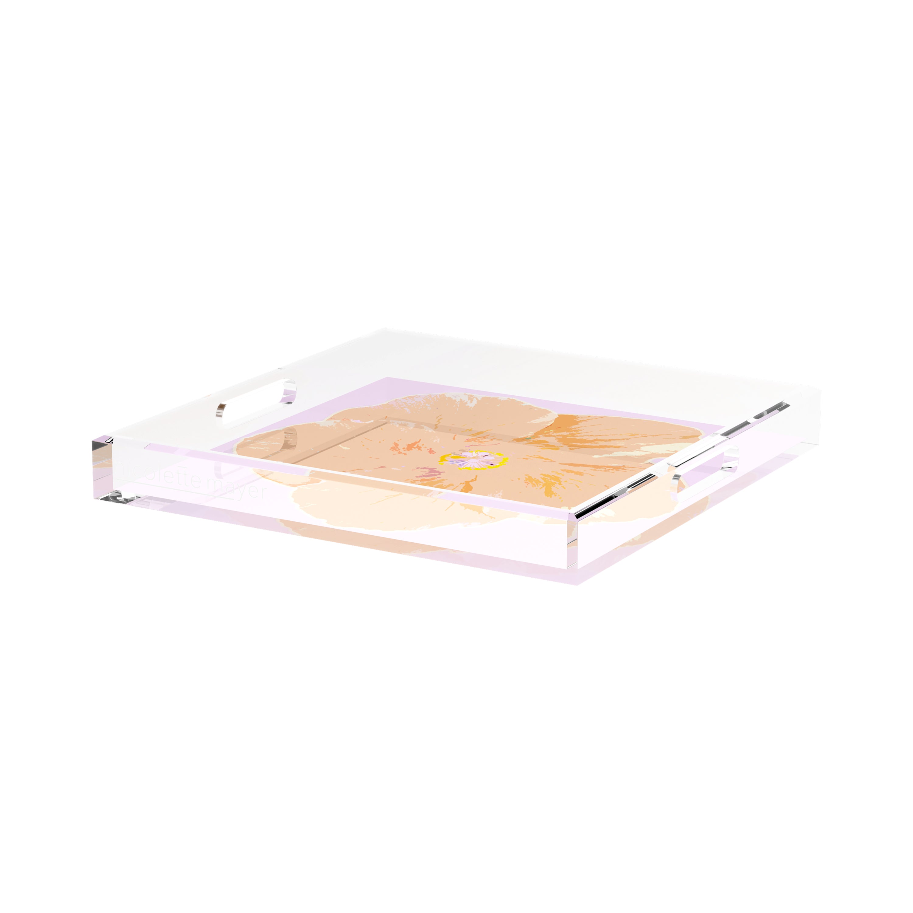 Hibiscus Lilac 15X15 Acrylic Tray - nicolettemayer.com

