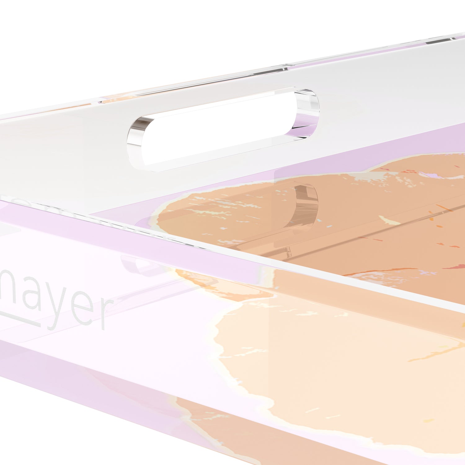 Hibiscus Lilac 15X15 Acrylic Tray - nicolettemayer.com
