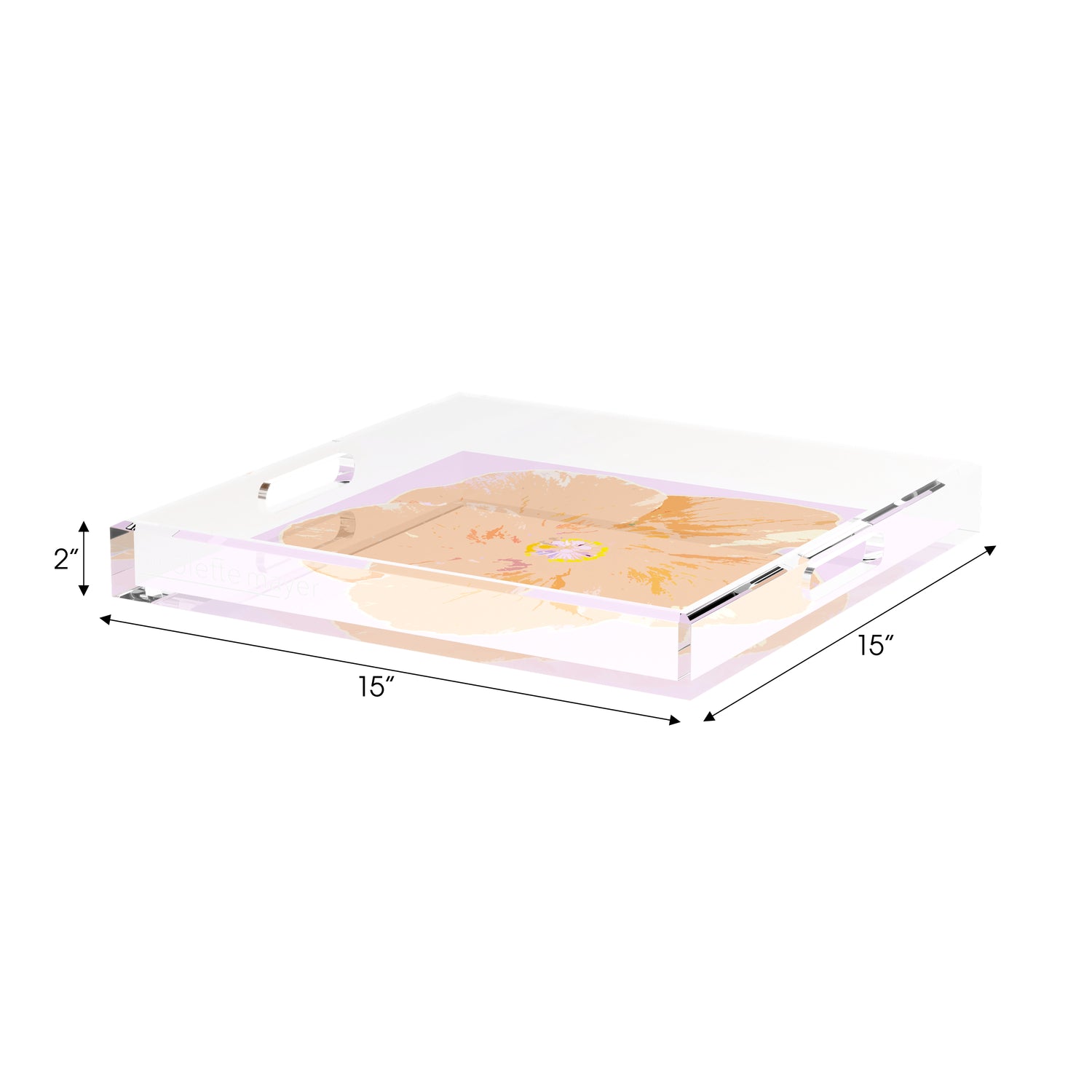 Hibiscus Lilac 15X15 Acrylic Tray - nicolettemayer.com
