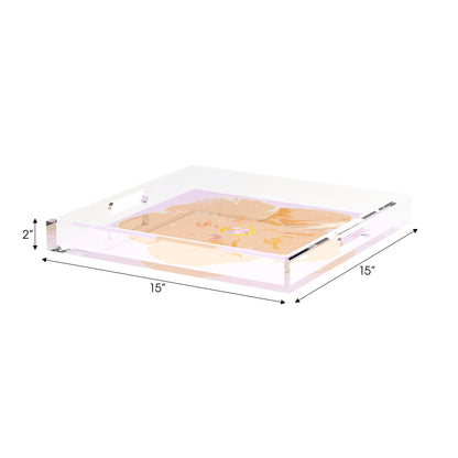 Hibiscus Lilac 15X15 Acrylic Tray - nicolettemayer.com
