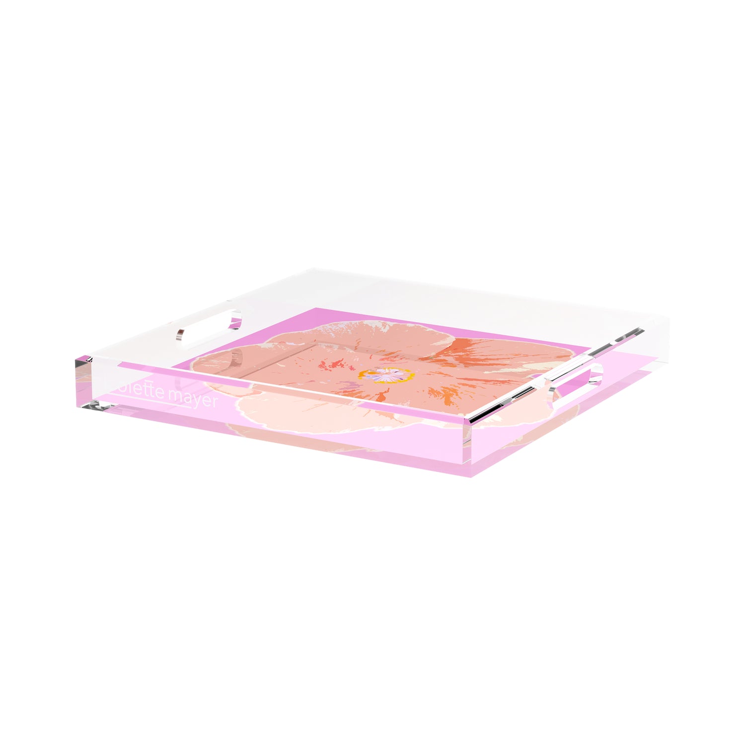 Hibiscus Orchid 15X15 Acrylic Tray - nicolettemayer.com
