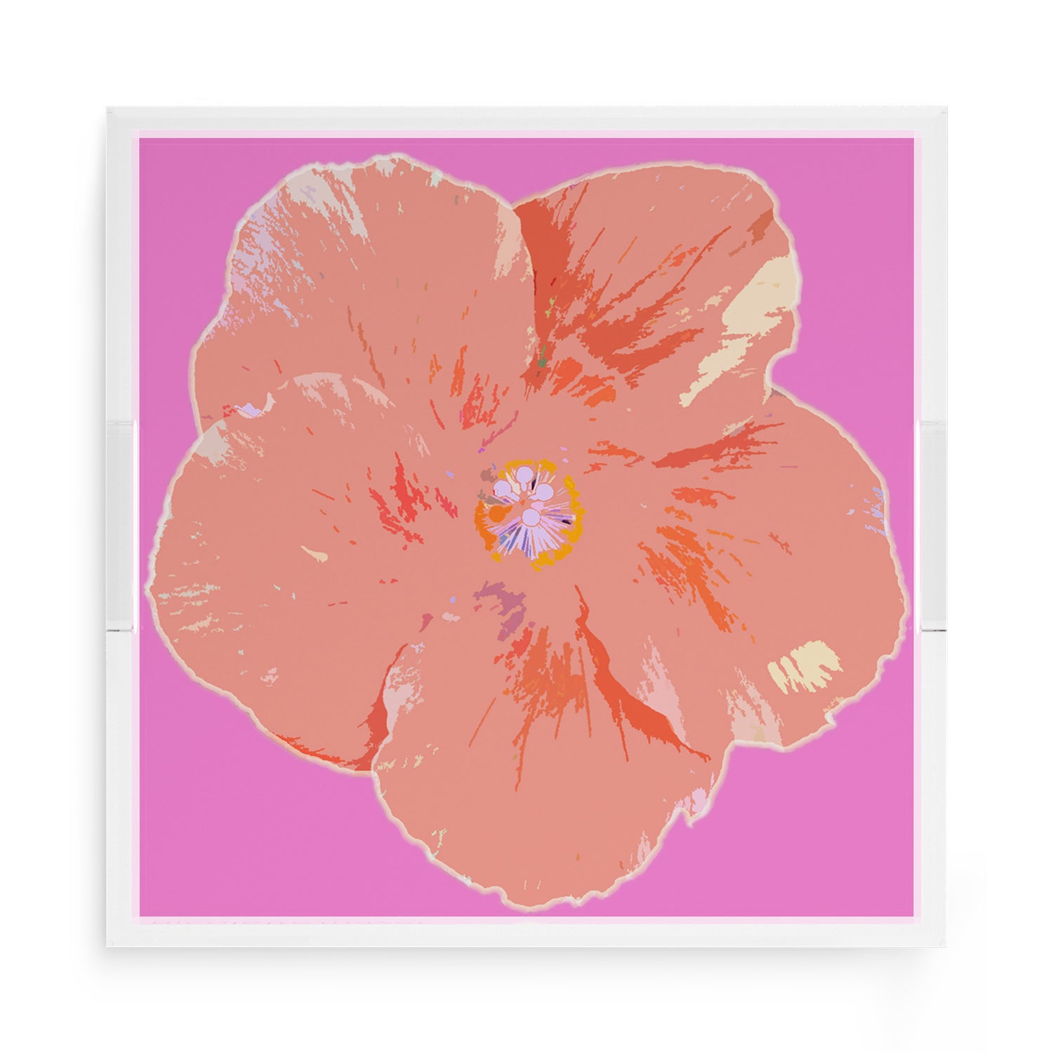Hibiscus Orchid 15X15 Acrylic Tray - nicolettemayer.com

