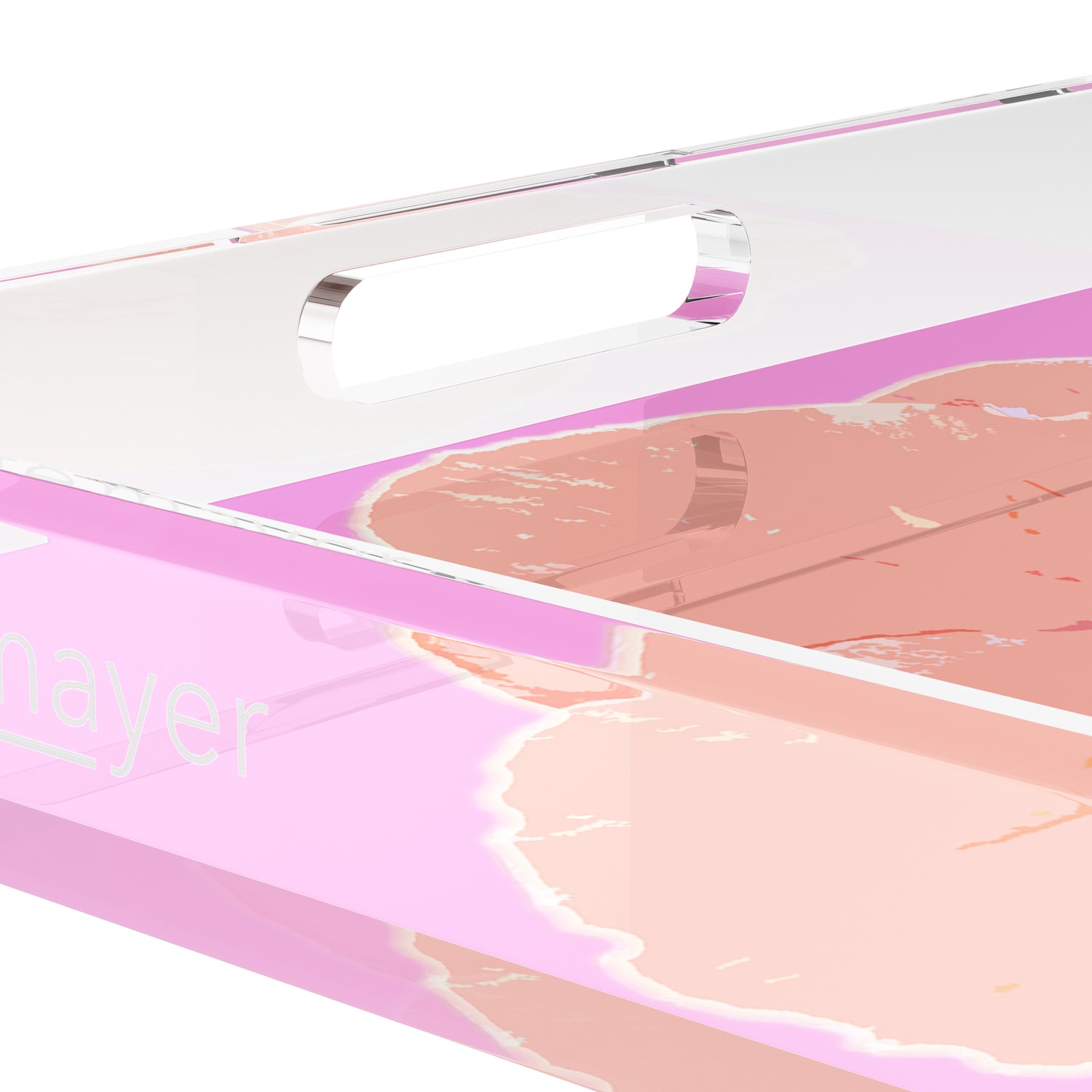 Hibiscus Orchid 15X15 Acrylic Tray - nicolettemayer.com
