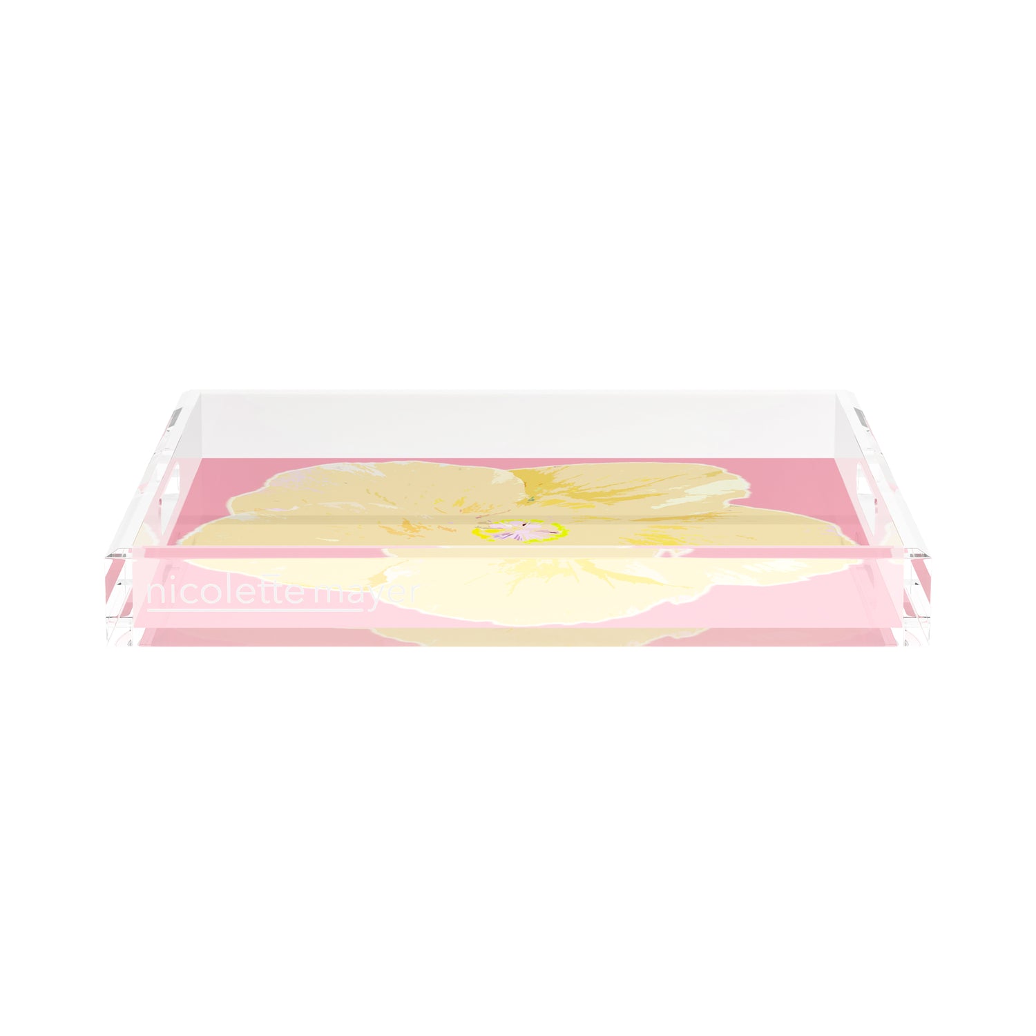 Hibiscus Pink 15X15 Acrylic Tray - nicolettemayer.com
