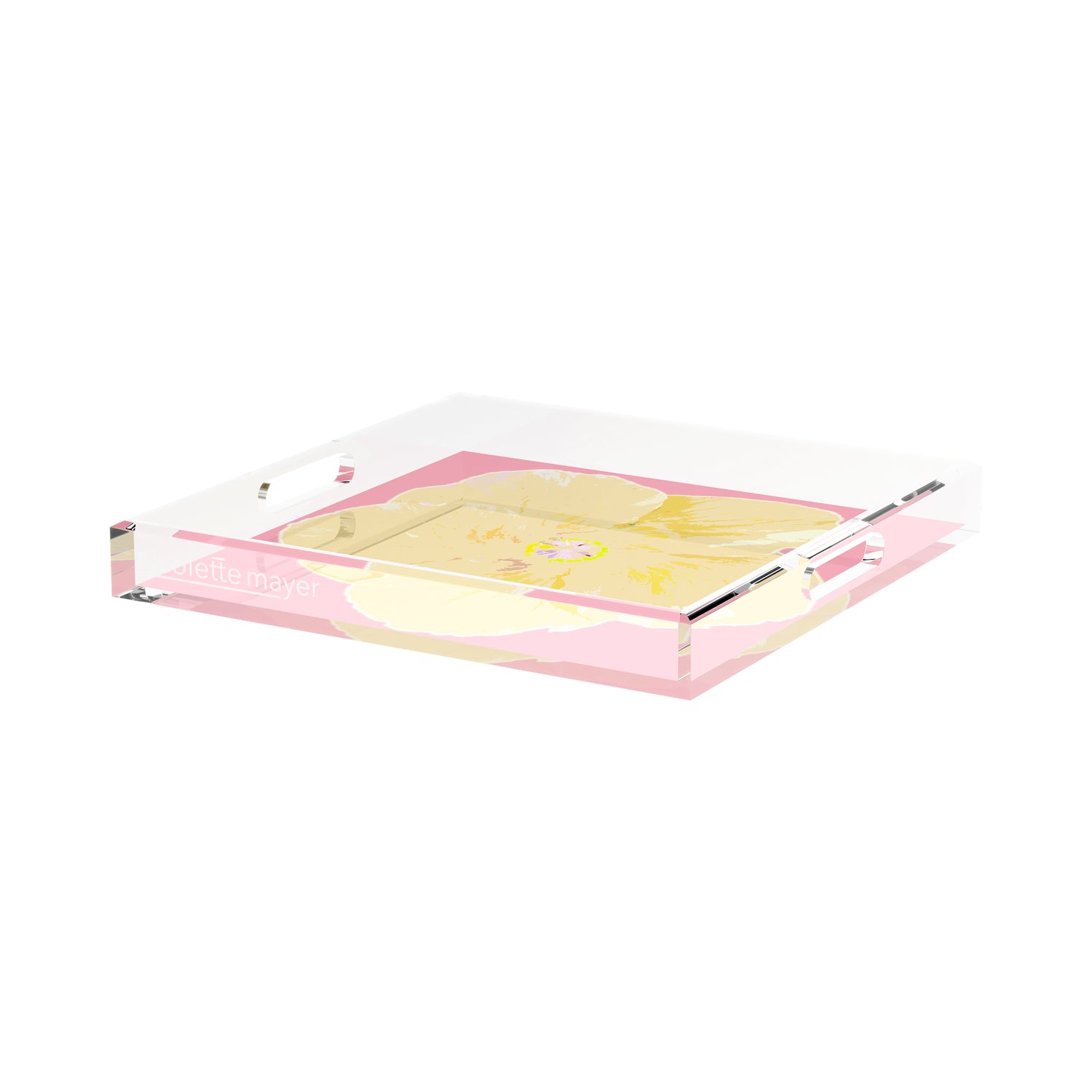 Hibiscus Pink 15X15 Acrylic Tray - nicolettemayer.com

